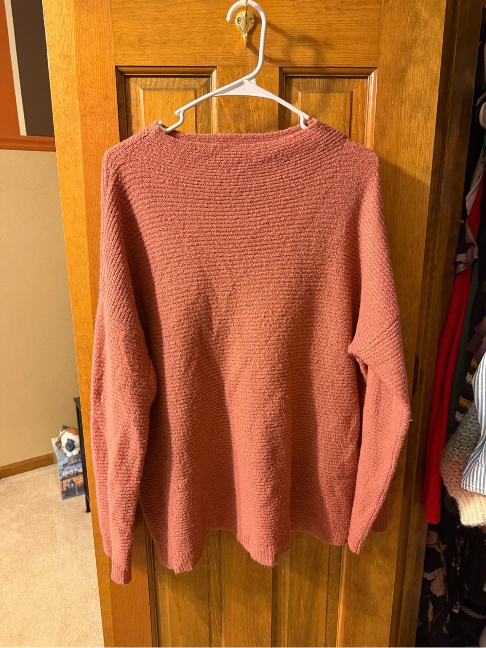 Forever 21 Women's Textured Crewneck Sweater - Dusty Rose